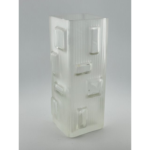 Glass Vintage MCM Op Art Vase For Sale - Image 7 of 12