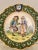 A good 19th century French Porquier Beau Quimper Plate with a dark green border depicting a courting scene. Good details...