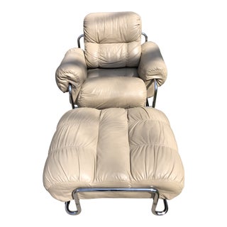 1970s Lounge Chair & Ottoman For Sale