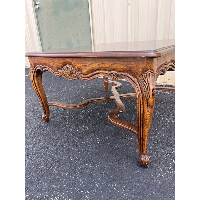 1980s Drexel Heritage French Country Walnut Side Table For Sale - Image 10 of 12