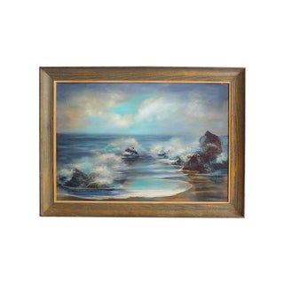 Shades of Blue Seascape Painting For Sale