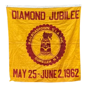1962 Vintage Centennial Industrial Train Banner Flag