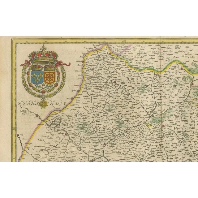 Map of Paris and Isle De France by Templeux, 1650 For Sale - Image 3 of 10