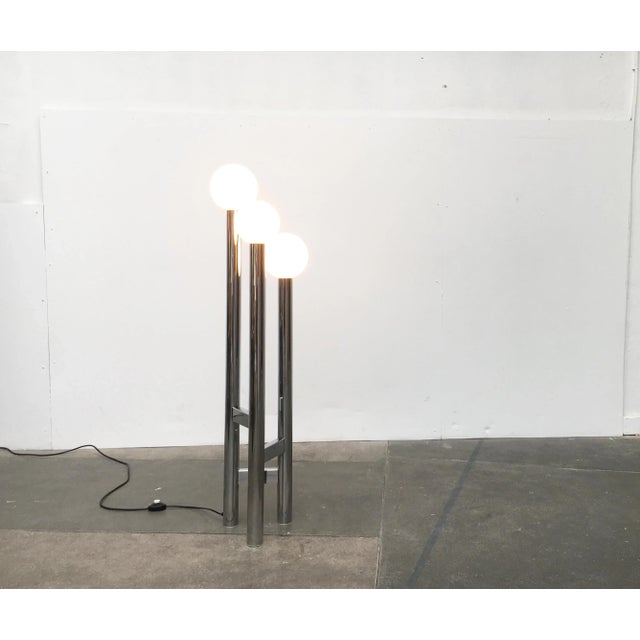Vintage German Space Age Glass & Metal Floor Lamp, 1970s For Sale - Image 13 of 18