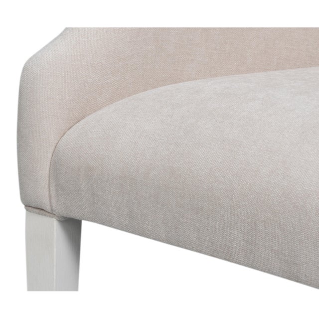 Wood Upholstered Host Dining Chair in Ivory Chenille For Sale - Image 7 of 11