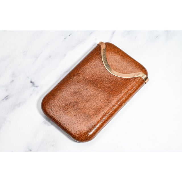 Superb Large Asprey & Co. Antique Art Deco Leather 9kt Gold Cigar Case Tobacciana For Sale - Image 16 of 16