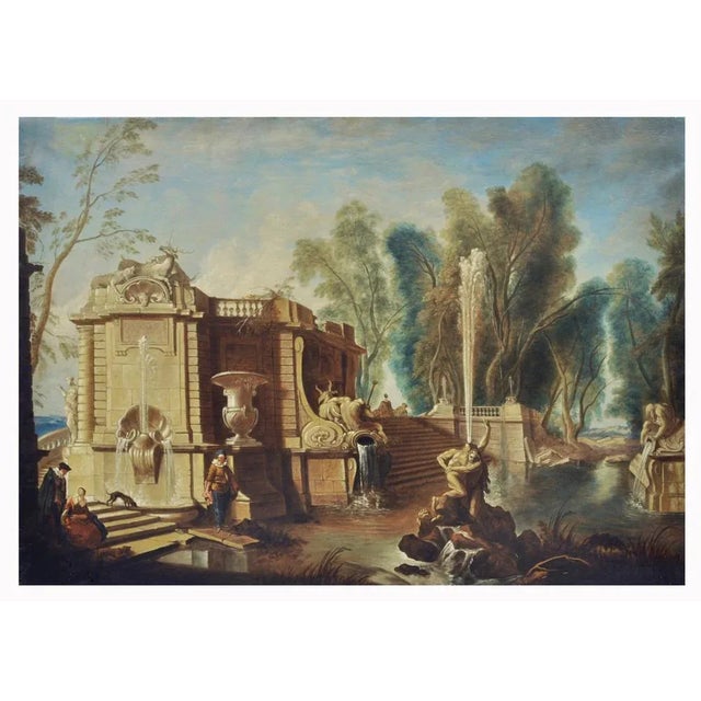 Gianluca D'Este, Italian Garden, Oil on Canvas For Sale - Image 6 of 6