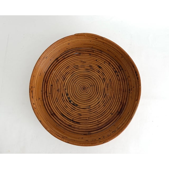 1960s Vintage Crespi Style Pencil Reed Basket For Sale - Image 5 of 7
