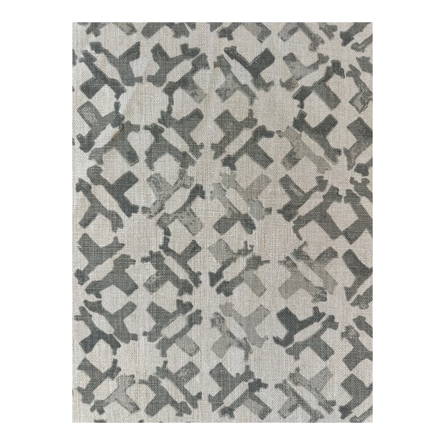 Peter Dunham Orcha Ash Fabric 3 1/2 Yards Linen For Sale