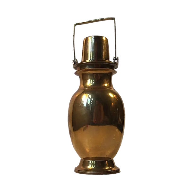 Vintage Brass Thermos with Screw Lid, 1930s For Sale