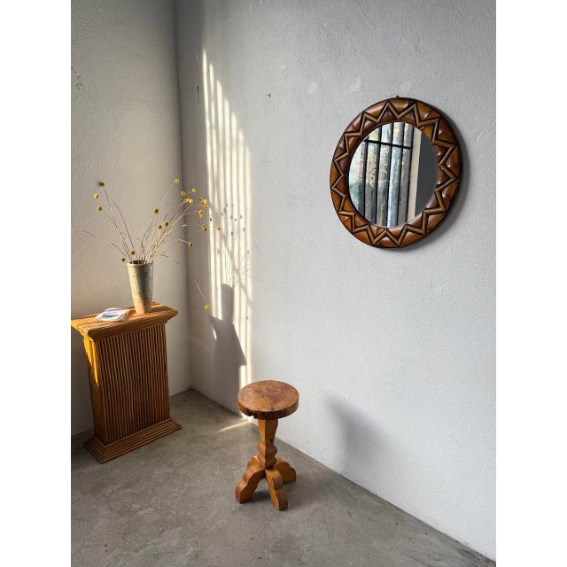 Round Rattan Mirror, 1980 For Sale - Image 4 of 18