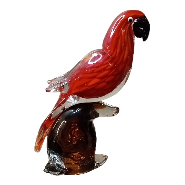 1980s Dynasty Gallery Toucan on Pedestal Art Glass Sculpture For Sale