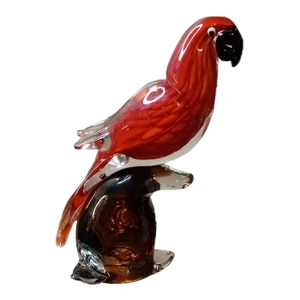 1980s Dynasty Gallery Toucan on Pedestal Art Glass Sculpture