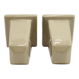 Pair of Vintage Green Ceramic Towel Bar Brackets