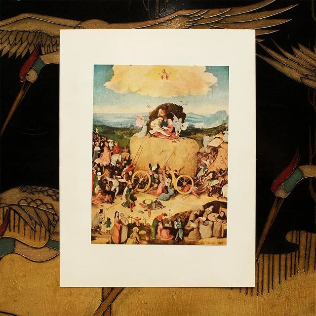 Renaissance 1955 After Bosch "The Hay-Wain", Vintage Full-Color Print For Sale - Image 3 of 8