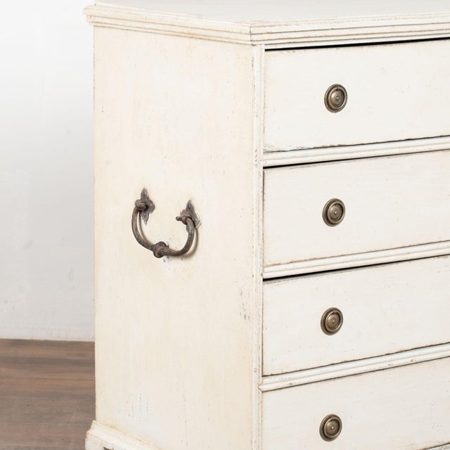 Wood 19th Century White Swedish Pine Chest of Four Drawers For Sale - Image 7 of 15