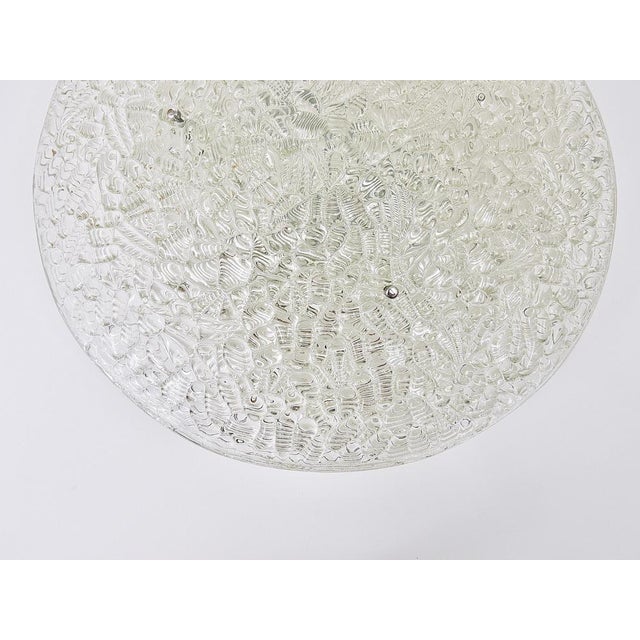 1960s Large Mid-Century Austrian Textured Glass Flush Mount by J. T. Kalmar for Kalmar, 1960s For Sale - Image 5 of 18