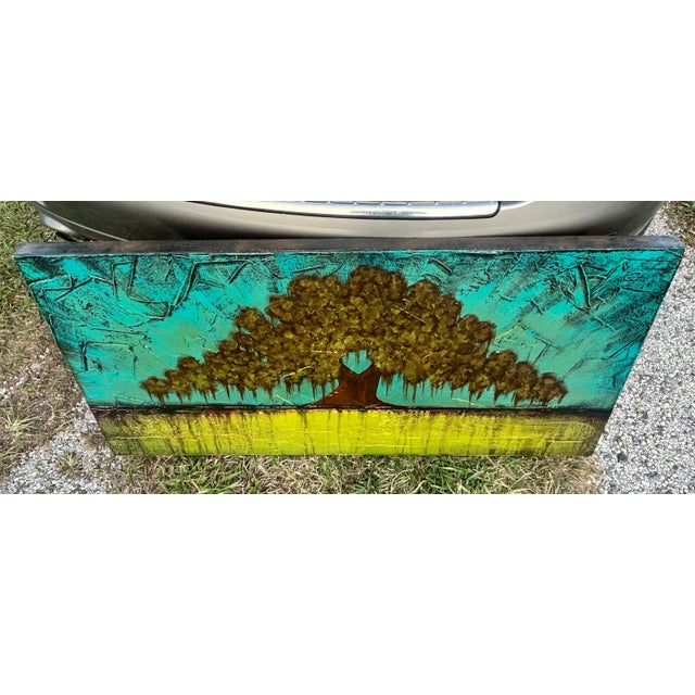 Up for sale is a Derek Patterson - Contemporary Style Tree Acrylic Painting on Wood Panel (Louisiana) (21st Century)! It...