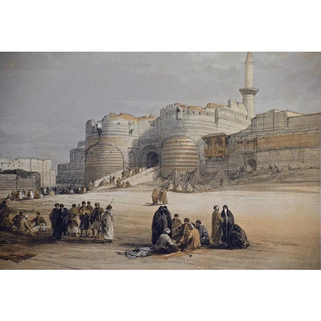 "Entrance to the Citadel Cairo": David Roberts ' 19th C. Hand Colored Lithograph, 1849 For Sale - Image 4 of 12