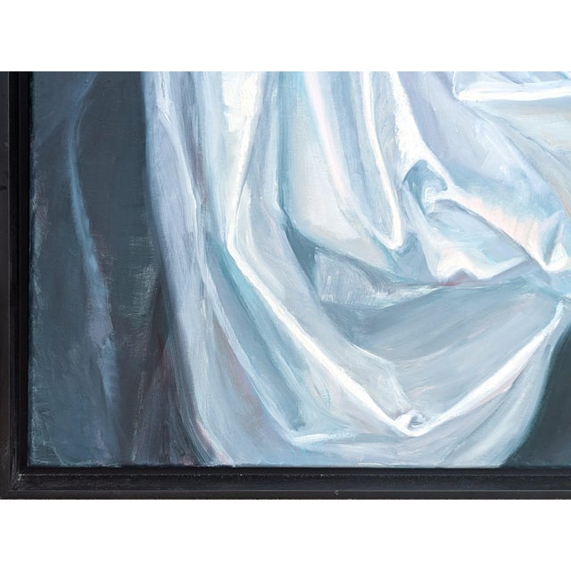 Gray Nancy Paris Pruden "Dreams in Black and White 2" Contemporary Still Life Realistic Drapery Painting, 2020s For Sale - Image 8 of 11
