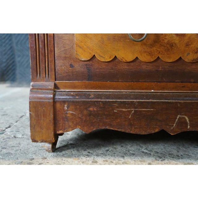 Antique Late Victorian Eastlake Walnut Marble Top Washstand Mirrored Commode 82" For Sale - Image 14 of 14