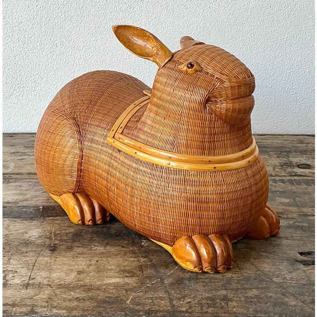 Camel Vintage Shanghai Weave Rabbit For Sale - Image 8 of 12