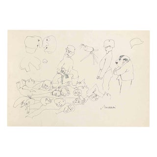 Mino Maccari, The Massacre, 1943, Pen For Sale
