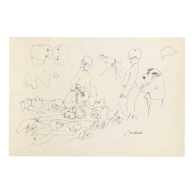 Mino Maccari, The Massacre, 1943, Pen For Sale