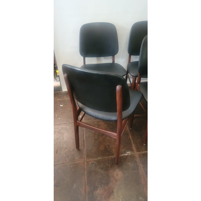 Mid-Century Modern Mid Century Danish Teak Set of 6 Dining Chairs Arne Hovmand Olsen for Art Furniture Denmark For Sale - Image 3 of 9