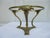 This brass-based, crackled glass bowl has stylized rams’ heads at the top of the brass supports. The bowl could be used to...