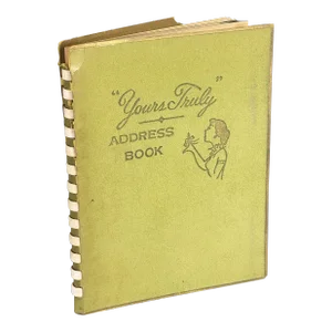 Vintage Blank Deadstock '56 Bell Engraving "Yours Truly" Bound Address Book Prop