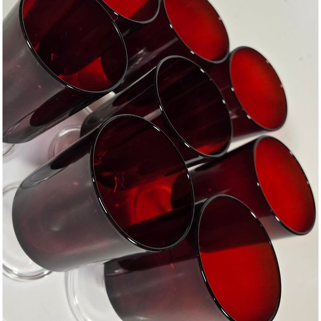 Ruby Red Ruby Red Goblets- Set of Eight For Sale - Image 8 of 8