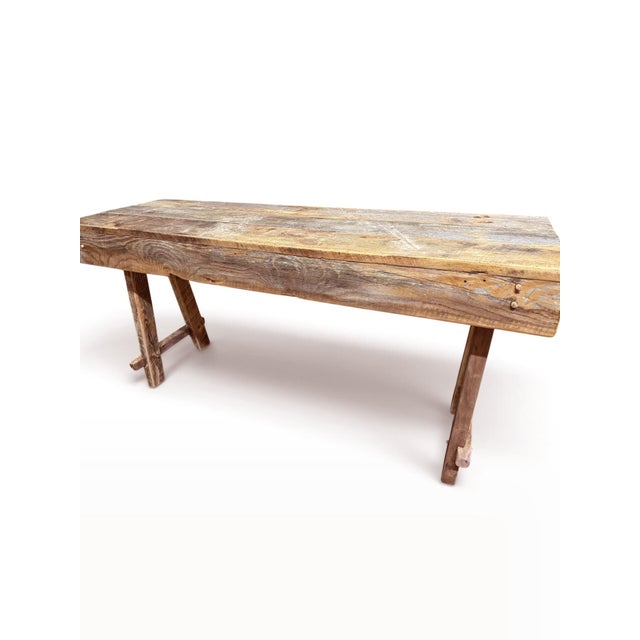 Farmhouse Axel Hjorth Style Rustic Farmhouse Reclaimed Barnwood Console Table - 90" For Sale - Image 3 of 12