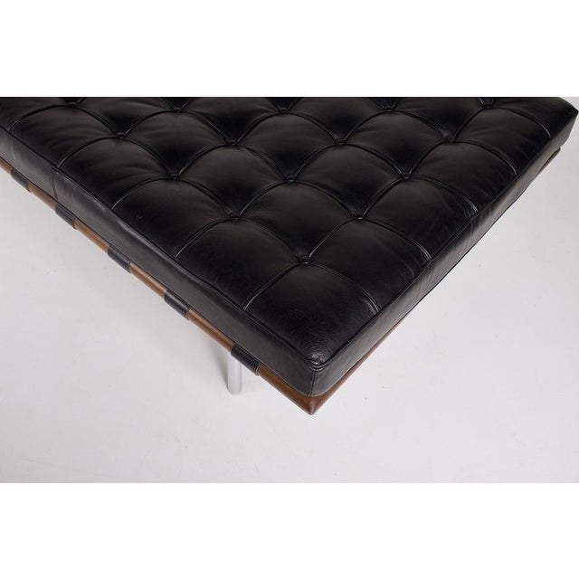Vintage Barcelona Daybed in Black Leather by Mies Van Der Rohe for Knoll, 2000s For Sale - Image 10 of 16