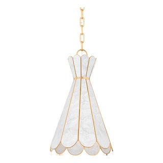 Mitzi Lyra 10.5 in. 1 Light Pendant in Aged Brass Finish For Sale