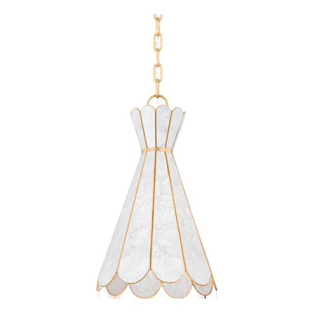 Mitzi Lyra 10.5 in. 1 Light Pendant in Aged Brass Finish For Sale