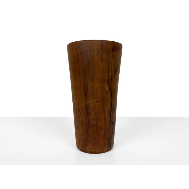 Vintage Hand-Turned Solid Teak Wood Cup For Sale - Image 12 of 12