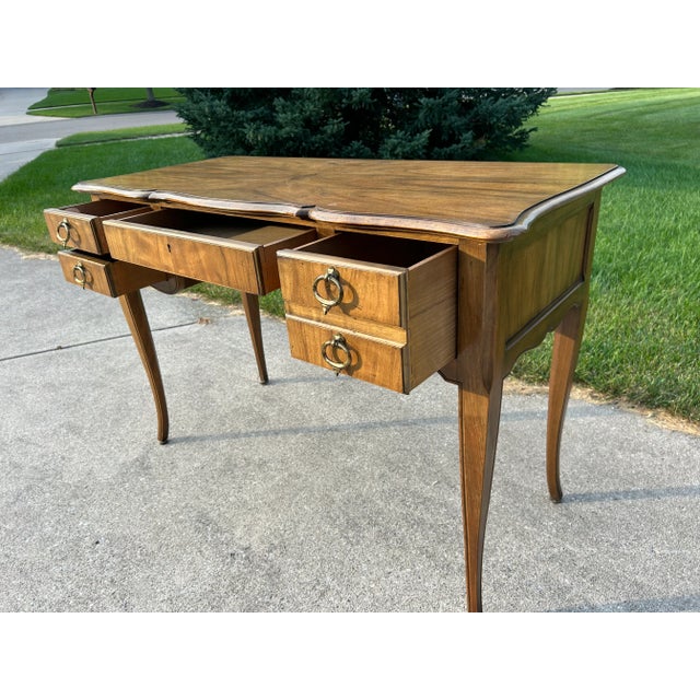 Late 20th Century Vintage Mid-Century French Louis XV Directoire Writing Desk by Baker Furniture For Sale - Image 5 of 10