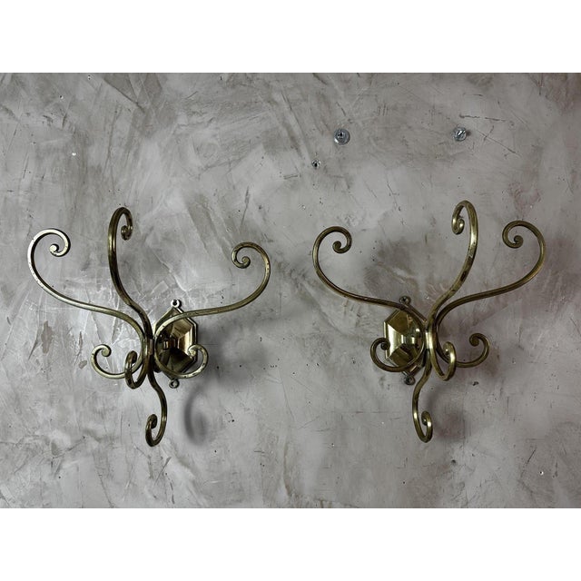 Antique Brass Coat Hooks, 1900, Set of 2 For Sale - Image 9 of 13