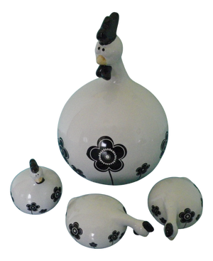 Scandinavian Style Minimalist Ceramic Hen and Chicks, 2000s, Set of 4