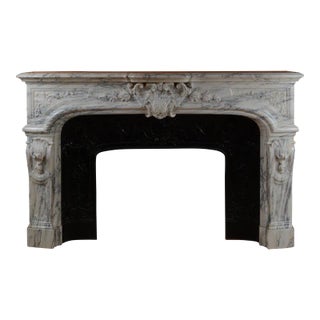 Antique French Louis XV/Regency Style Breche Violette Marble Mantel, 19th Century For Sale