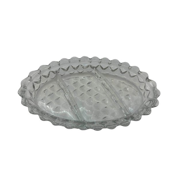 Glass Mid 20th Century Fostoria American Divided Relish Dish For Sale - Image 7 of 7