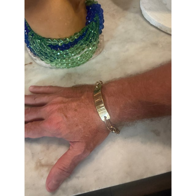 A 1990s Iconic Gilded Metal Bracelet by Emilio Pucci For Sale - Image 11 of 12