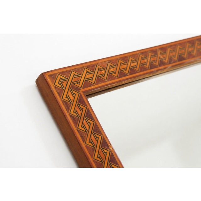Rectangular Brown Marquetry Mirror by Pio Zanotti, Italy, 20th Century For Sale - Image 11 of 16