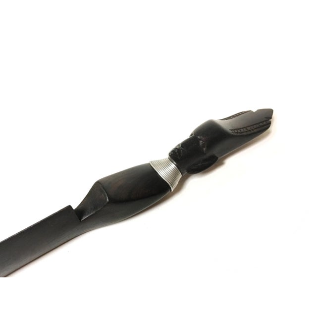 Tribal Mid 20th Century Hand Carved Wooden Envelop Opener For Sale - Image 3 of 6