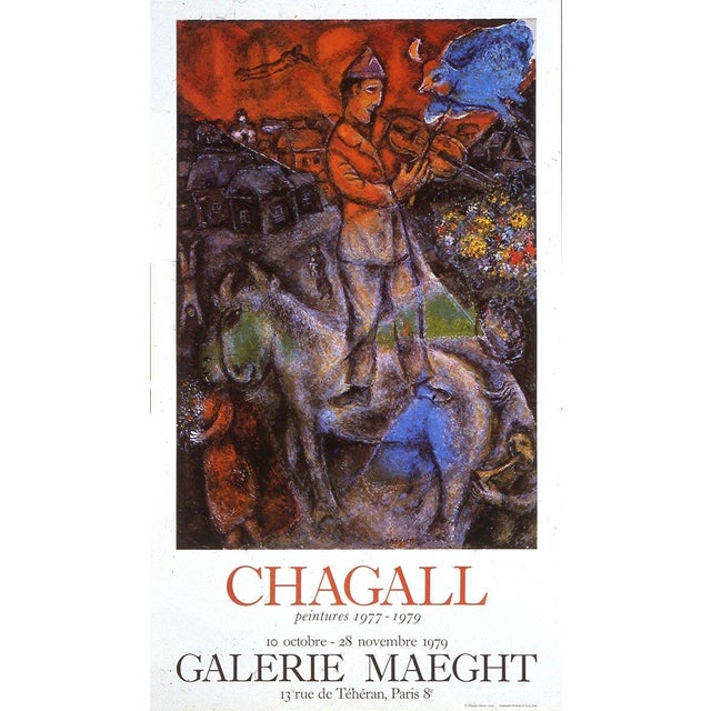 Marc Chagall - The Violin Player - Original Vintage poster printed in offset lithograph, beautiful and decorative large...