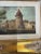 Stunning and exquisite set of four antique miniature Italian Architectural motif original oil paintings with wood plaster...