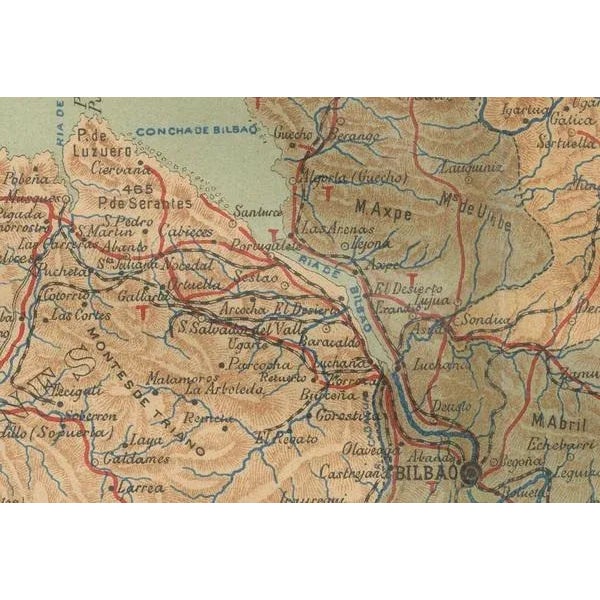 Map of the Vizcaya Province in Spain, 1901 For Sale - Image 4 of 6