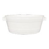 19th Century Dutch White Ironstone Handled Basket Cachepot Planter For Sale