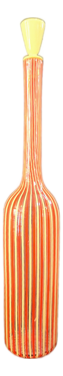 Large Blown Glass Model 4498 Bottle by Paolo Venini for Venini, Italy, 1950s